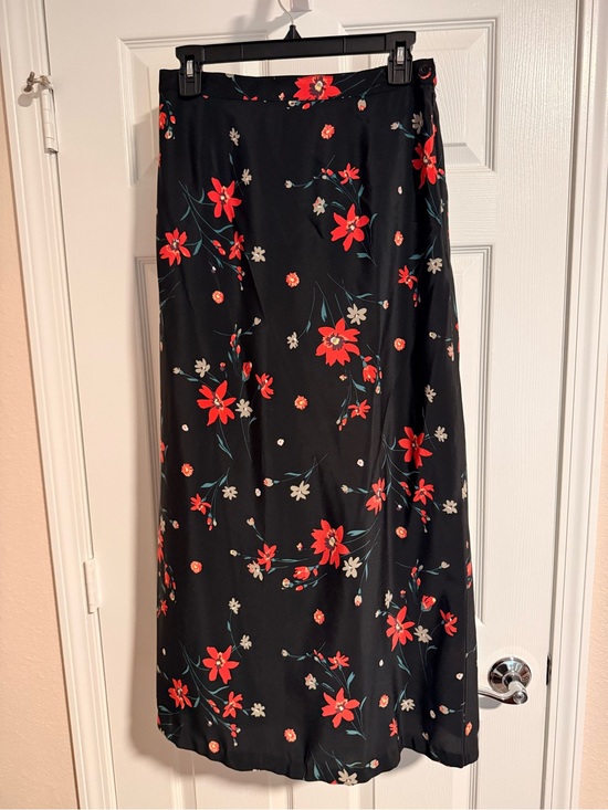 Christopher & Banks Dresses & Skirts - Christopher & Banks Black Maxi Skirt with Red Floral Print